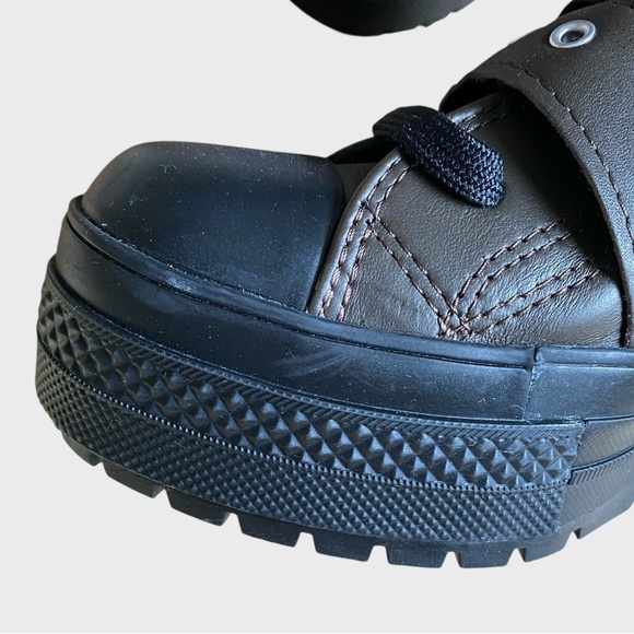 NWB Converse Chuck 70 De Luxe Heel Leather & Buckles Boots Women's Sz 5.5 Brown - Picture 15 of 16